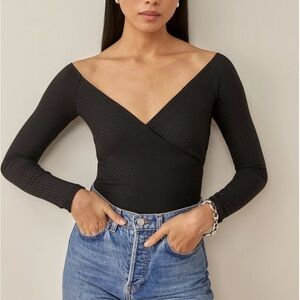 Reformation Minnie top (black, medium)